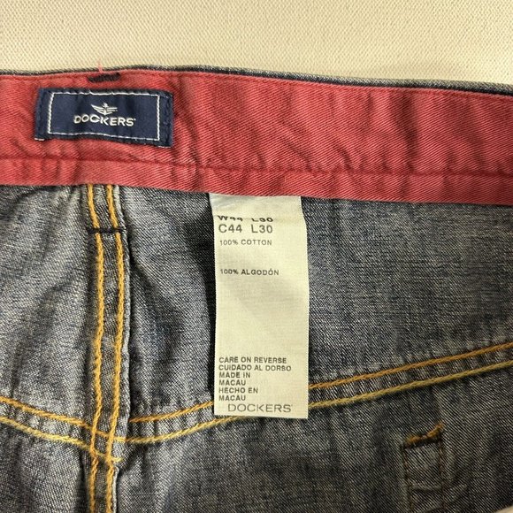 Dockers Jeans Mens Size 44x30 Relaxed Fit Flat Front Medium Wash Denim New - Picture 6 of 8